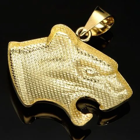 Edler Panther-Anhänger aus hochglanzpoliertem 585 / 14K Gold