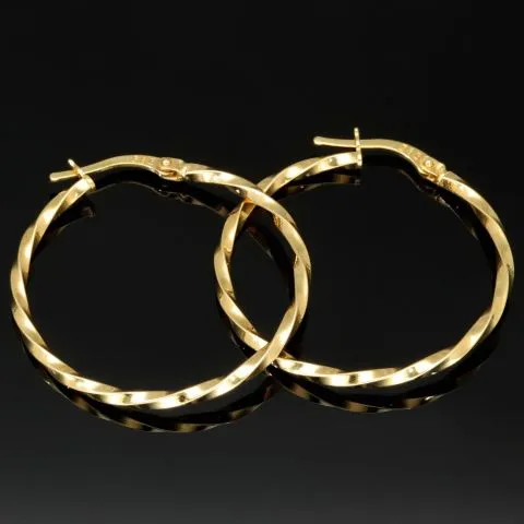 Exquisite Twist - Creolen aus funkelndem, hochglanzpoliertem Gold (14K 585 Gelbgold)