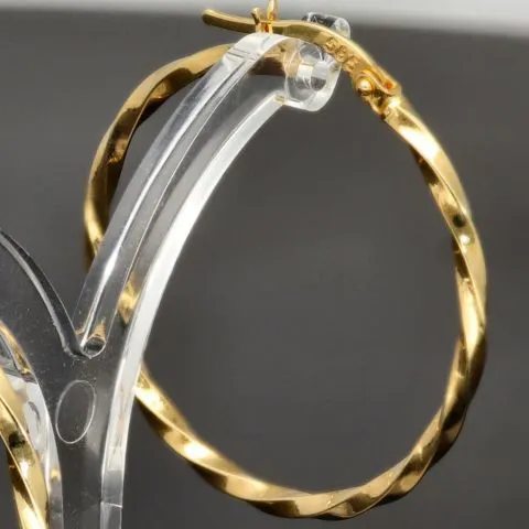 Exquisite Twist - Creolen aus funkelndem, hochglanzpoliertem Gold (14K 585 Gelbgold)