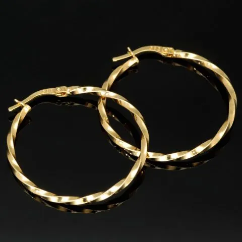 Exquisite Twist - Creolen aus funkelndem, hochglanzpoliertem Gold (14K 585 Gelbgold)