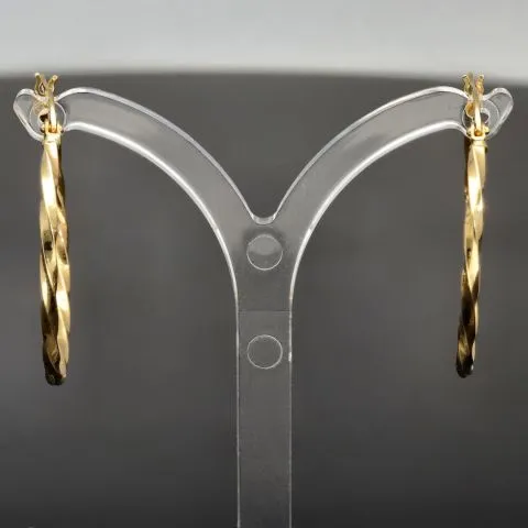 Exquisite Twist - Creolen aus funkelndem, hochglanzpoliertem Gold (14K 585 Gelbgold)
