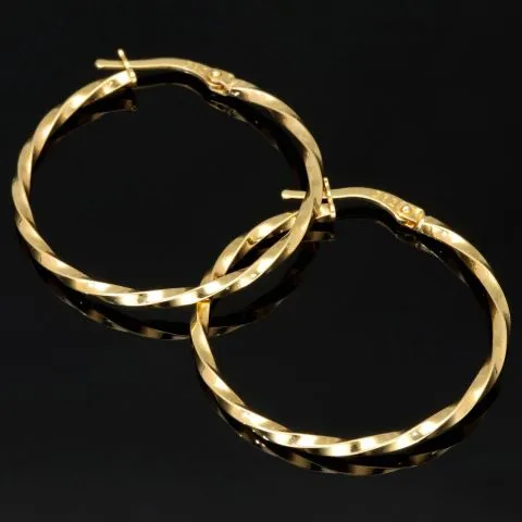 Exquisite Twist - Creolen aus funkelndem, hochglanzpoliertem Gold (14K 585 Gelbgold)