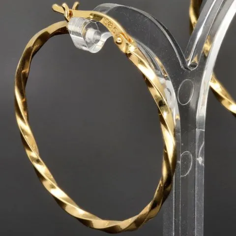 Exquisite Twist - Creolen aus funkelndem, hochglanzpoliertem Gold (14K 585 Gelbgold)