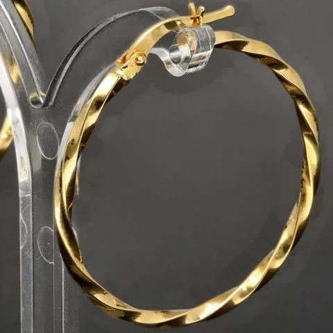 Exquisite Twist - Creolen aus funkelndem, hochglanzpoliertem Gold (14K 585 Gelbgold)