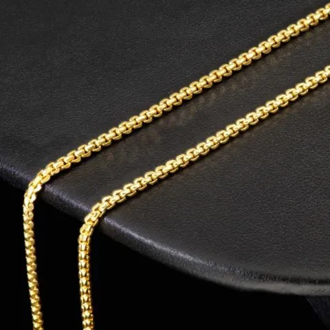 Zeitlose, kurzgliedrige Ankerkette aus hochglanzpoliertem 14K 585 Gelbgold – ca. 50 cm 1,5mm