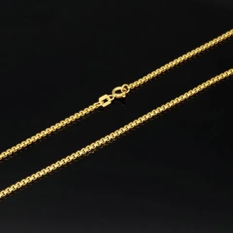 Zeitlose, kurzgliedrige Ankerkette aus hochglanzpoliertem 14K 585 Gelbgold – ca. 50 cm 1,5mm