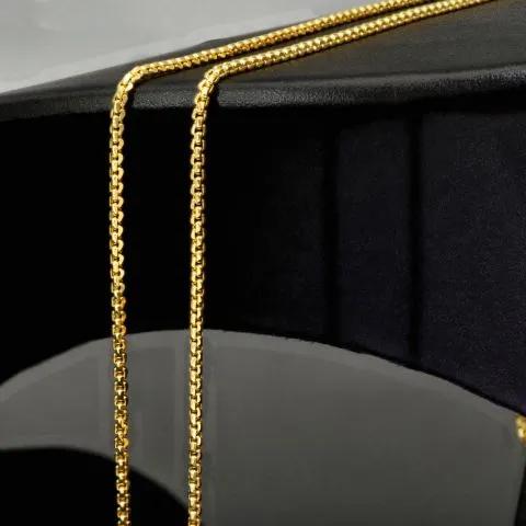Zeitlose, kurzgliedrige Ankerkette aus hochglanzpoliertem 14K 585 Gelbgold – ca. 50 cm 1,5mm