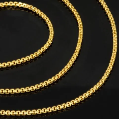 Zeitlose, kurzgliedrige Ankerkette aus hochglanzpoliertem 14K 585 Gelbgold – ca. 50 cm 1,5mm