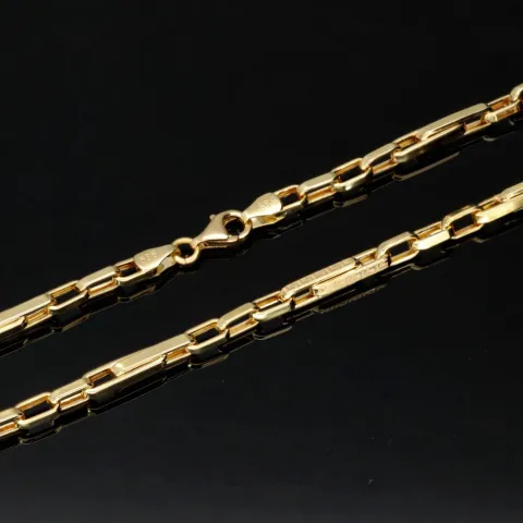 Exklusive Ankerkette / Goldkette aus funkelndem Gold (14K 585 Gelbgold) mit stilvollem griechischem Muster (ca. 55cm, 3,5mm, ca. 7,7g)