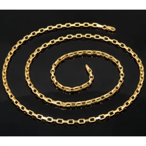 Sehr schöne, funkelnde Ankerkette aus hochwertigem 14K 585 Gold (Gelbgold) - 65cm lang, ca. 3mm breit