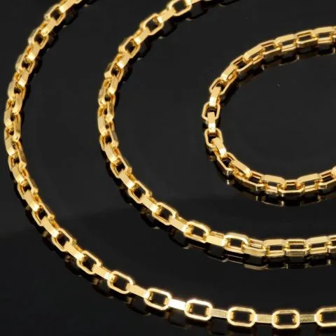 Sehr schöne, funkelnde Ankerkette aus hochwertigem 14K 585 Gold (Gelbgold) - 65cm lang, ca. 3mm breit