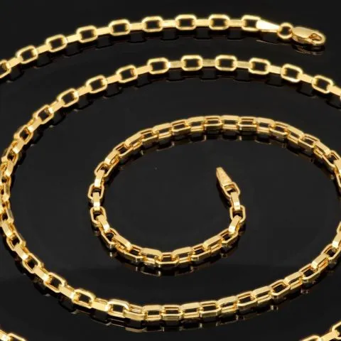 Sehr schöne, funkelnde Ankerkette aus hochwertigem 14K 585 Gold (Gelbgold) - 65cm lang, ca. 3mm breit