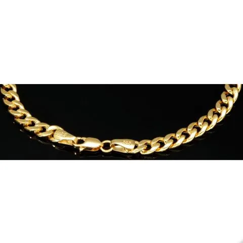 Hochglanzpoliertes Panzerarmband aus exquisitem 14k 585er Gold ca. 19cm ca. 4,5mm