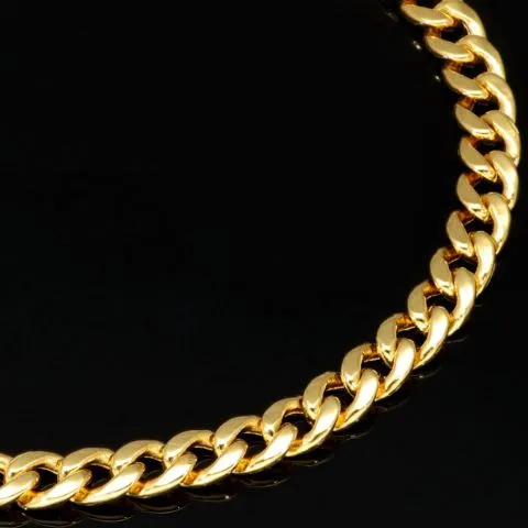 Hochglanzpoliertes Panzerarmband aus exquisitem 14k 585er Gold ca. 19cm ca. 4,5mm