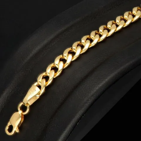 Hochglanzpoliertes Panzerarmband aus exquisitem 14k 585er Gold ca. 19cm ca. 4,5mm