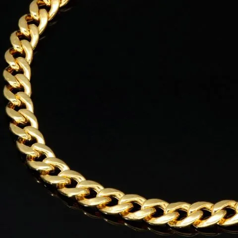 Hochglanzpoliertes Panzerarmband aus exquisitem 14k 585er Gold ca. 19cm ca. 4,5mm