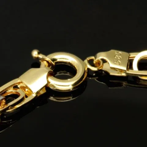 Exklusives Gold-Armband in feinem Greco Design und hochglanzpolierten Gliedern aus hochwertigem Bicolor 585er Gelb- und Weißgold (ca. 19,5 cm, 7mm)