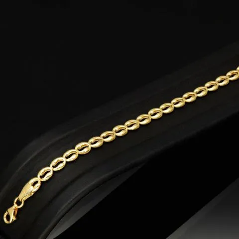 Gold-Armband aus hochglanzpoliertem 14K / 585 Gelbgold in zeitlosem Design ca. 18 cm, 4,5 mm
