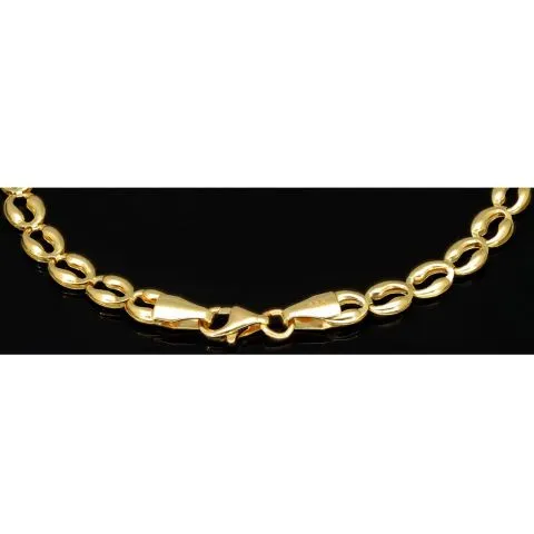 Gold-Armband aus hochglanzpoliertem 14K / 585 Gelbgold in zeitlosem Design ca. 18 cm, 4,5 mm