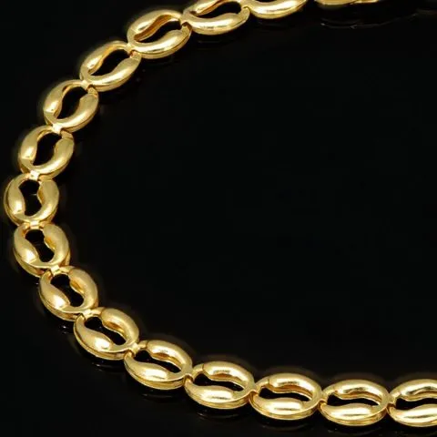 Gold-Armband aus hochglanzpoliertem 14K / 585 Gelbgold in zeitlosem Design ca. 18 cm, 4,5 mm