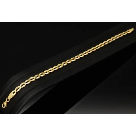 Gold-Armband aus hochglanzpoliertem 14K / 585 Gelbgold in zeitlosem Design ca. 18 cm, 4,5 mm