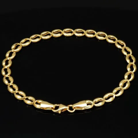 Gold-Armband aus hochglanzpoliertem 14K / 585 Gelbgold in zeitlosem Design ca. 18 cm, 4,5 mm