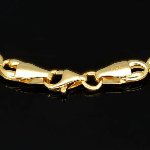Gold-Armband aus hochglanzpoliertem 14K / 585 Gelbgold in zeitlosem Design ca. 18 cm, 4,5 mm