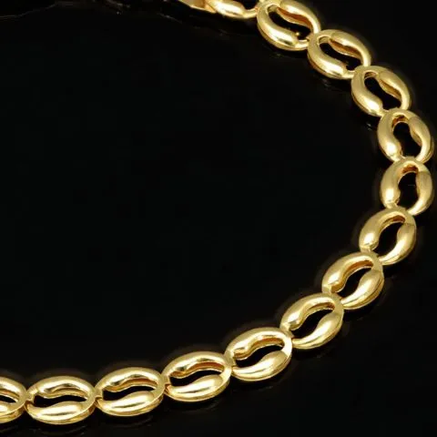 Gold-Armband aus hochglanzpoliertem 14K / 585 Gelbgold in zeitlosem Design ca. 18 cm, 4,5 mm
