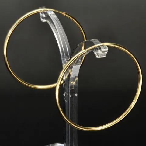 Hochwertige Creolen / Ohrringe in klassisch zeitlosem Design aus 14K 585 Gold (Gelbgold) glänzend poliert