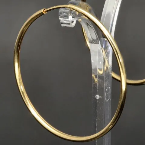 Hochwertige Creolen / Ohrringe in klassisch zeitlosem Design aus 14K 585 Gold (Gelbgold) glänzend poliert