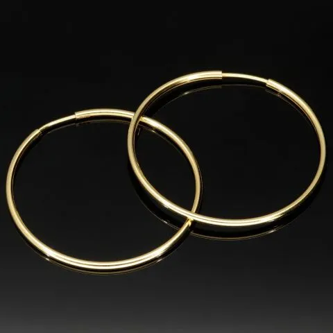 Hochwertige Creolen / Ohrringe in klassisch zeitlosem Design aus 14K 585 Gold (Gelbgold) glänzend poliert