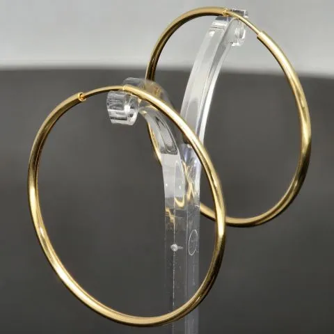 Hochwertige Creolen / Ohrringe in klassisch zeitlosem Design aus 14K 585 Gold (Gelbgold) glänzend poliert