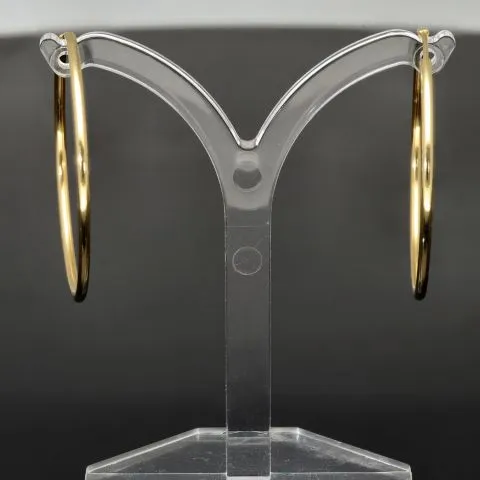 Hochwertige Creolen / Ohrringe in klassisch zeitlosem Design aus 14K 585 Gold (Gelbgold) glänzend poliert