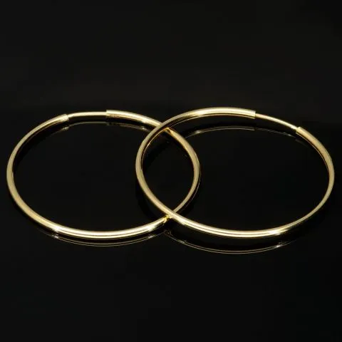 Hochwertige Creolen / Ohrringe in klassisch zeitlosem Design aus 14K 585 Gold (Gelbgold) glänzend poliert