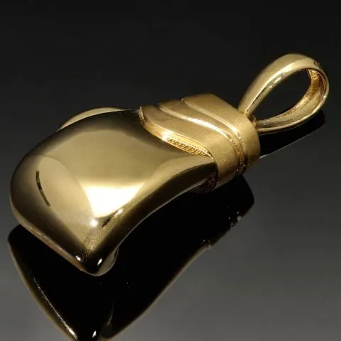 Filigran gearbeiteter Boxhandschuh-Anhänger aus edlem 585 Gelbgold aus hochwertigem 14K / 585 Gold - glänzend poliert