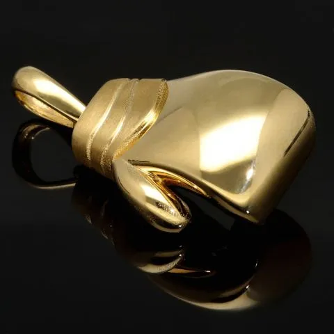 Filigran gearbeiteter Boxhandschuh-Anhänger aus edlem 585 Gelbgold aus hochwertigem 14K / 585 Gold - glänzend poliert