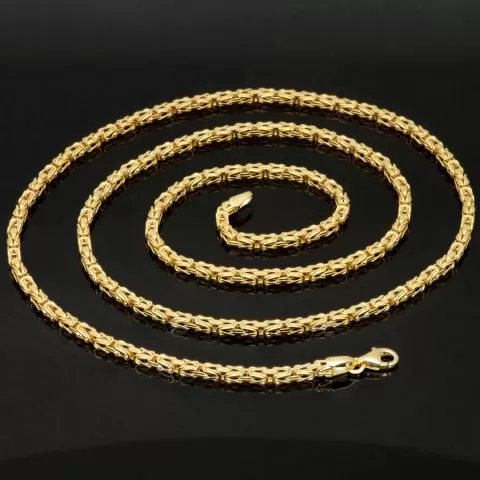Exquisite Königskette aus hochglanzpoliertem, edlem 14k 585 Gold (Gelbgold) in ca. 60cm, 2,4 mm