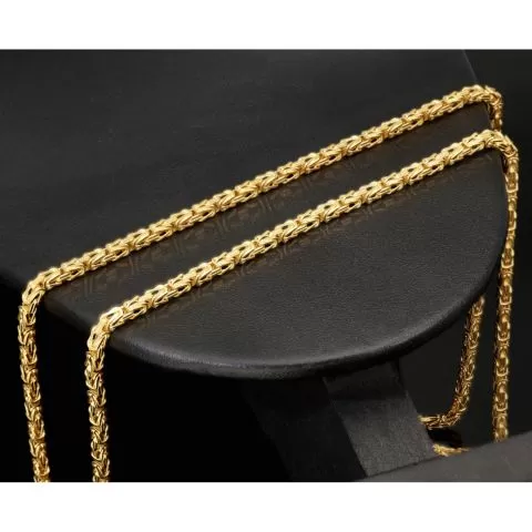 Exquisite Königskette aus hochglanzpoliertem, edlem 14k 585 Gold (Gelbgold) in ca. 60cm, 2,4 mm
