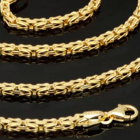 Exquisite Königskette aus hochglanzpoliertem, edlem 14k 585 Gold (Gelbgold) in ca. 60cm, 2,4 mm