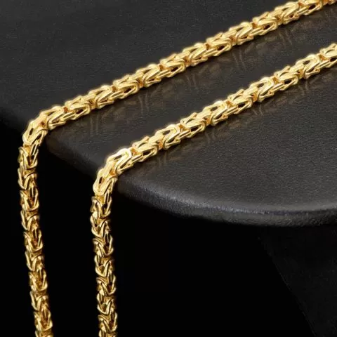 Exquisite Königskette aus hochglanzpoliertem, edlem 14k 585 Gold (Gelbgold) in ca. 60cm, 2,4 mm