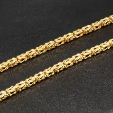 Exquisite Königskette aus hochglanzpoliertem, edlem 14k 585 Gold (Gelbgold) in ca. 60cm, 2,4 mm