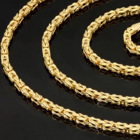 Exquisite Königskette aus hochglanzpoliertem, edlem 14k 585 Gold (Gelbgold) in ca. 60cm, 2,4 mm