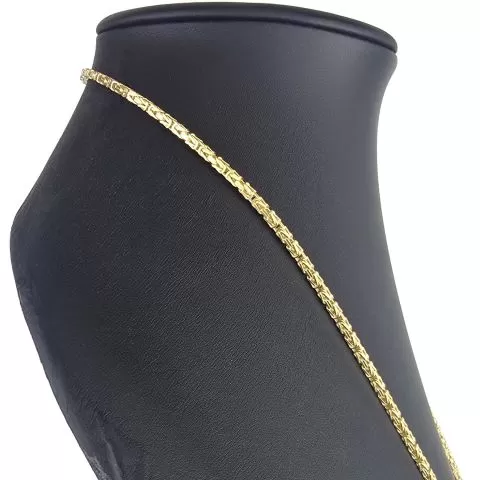 Exquisite Königskette aus hochglanzpoliertem, edlem 14k 585 Gold (Gelbgold) in ca. 60cm, 2,4 mm