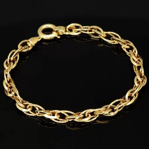 Exquisites Gold-Armband für Damen in edlem Design aus funkelndem 14K 585 Gelbgold, ca. 20cm Länge, 6mm Breite