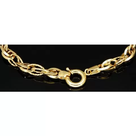 Exquisites Gold-Armband für Damen in edlem Design aus funkelndem 14K 585 Gelbgold, ca. 20cm Länge, 6mm Breite