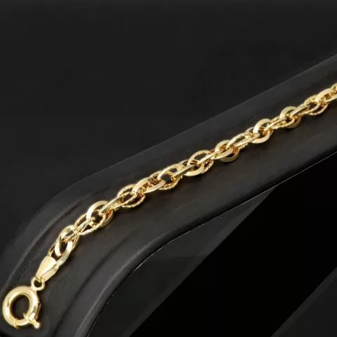 Exquisites Gold-Armband für Damen in edlem Design aus funkelndem 14K 585 Gelbgold, ca. 20cm Länge, 6mm Breite