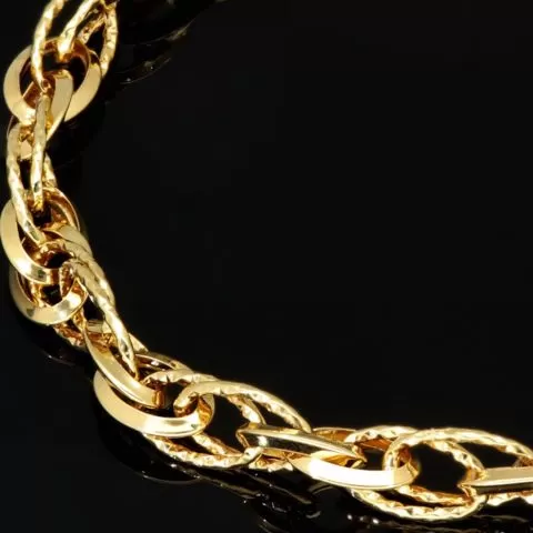 Exquisites Gold-Armband für Damen in edlem Design aus funkelndem 14K 585 Gelbgold, ca. 20cm Länge, 6mm Breite