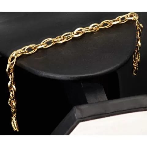 Exquisites Gold-Armband für Damen in edlem Design aus funkelndem 14K 585 Gelbgold, ca. 20cm Länge, 6mm Breite