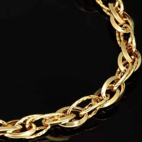 Exquisites Gold-Armband für Damen in edlem Design aus funkelndem 14K 585 Gelbgold, ca. 20cm Länge, 6mm Breite