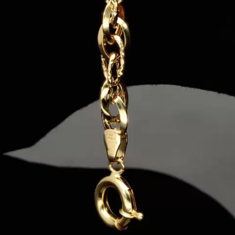 Exquisites Gold-Armband für Damen in edlem Design aus funkelndem 14K 585 Gelbgold, ca. 20cm Länge, 6mm Breite